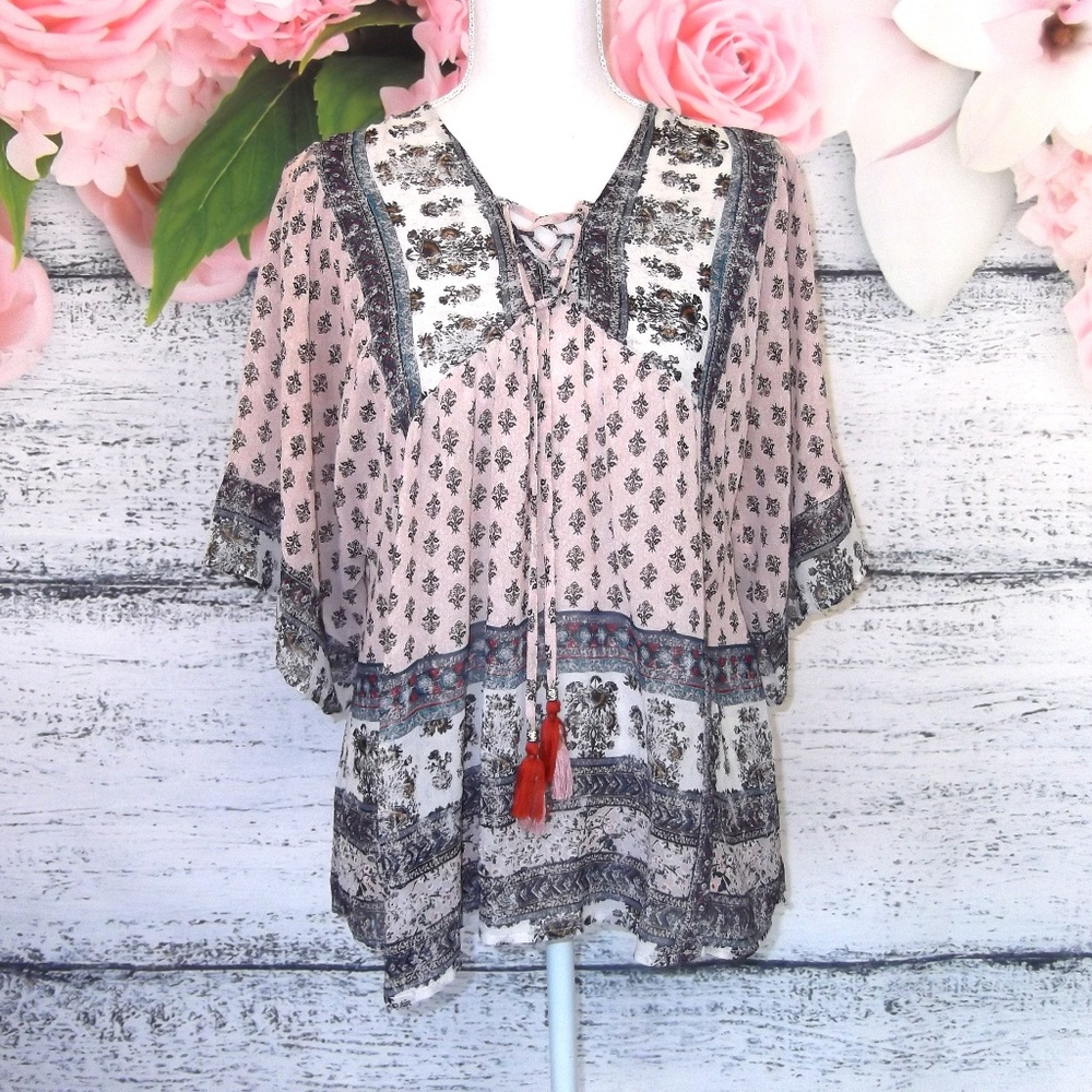 Knox Rose Boho Top Size Small